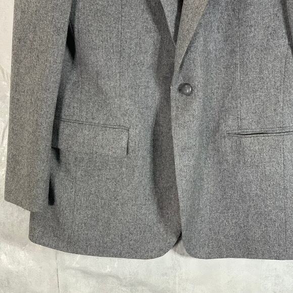 IMPERIAL BY HAGGAR Men's Heathered Gray One-Button Wool Sport Coat SZ 42L - Picture 4 of 13